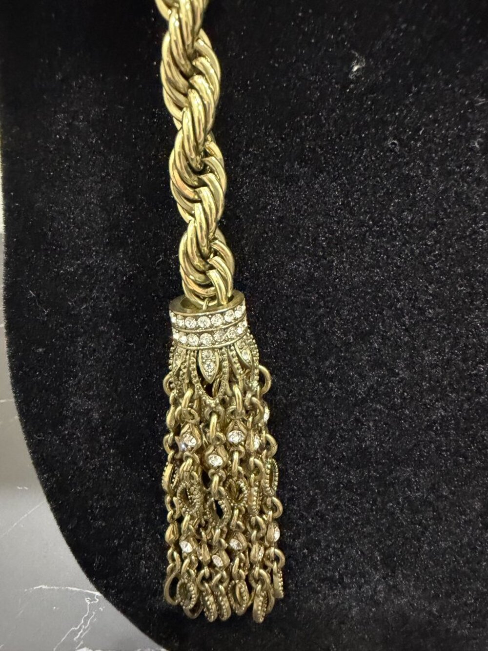 Heidi Daus Cool School Jewels Multi Wear Lariat Tassel Necklace Crystal - Picture 6 of 8